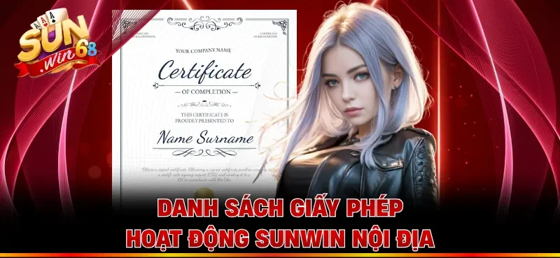 Danh sách giấy phép hoạt động Sunwin nội địa 