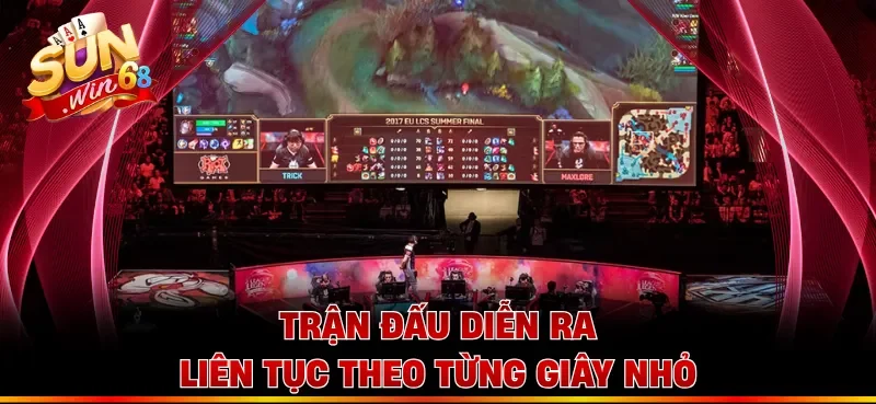 Trận đấu diễn ra liên tục theo từng giây nhỏ